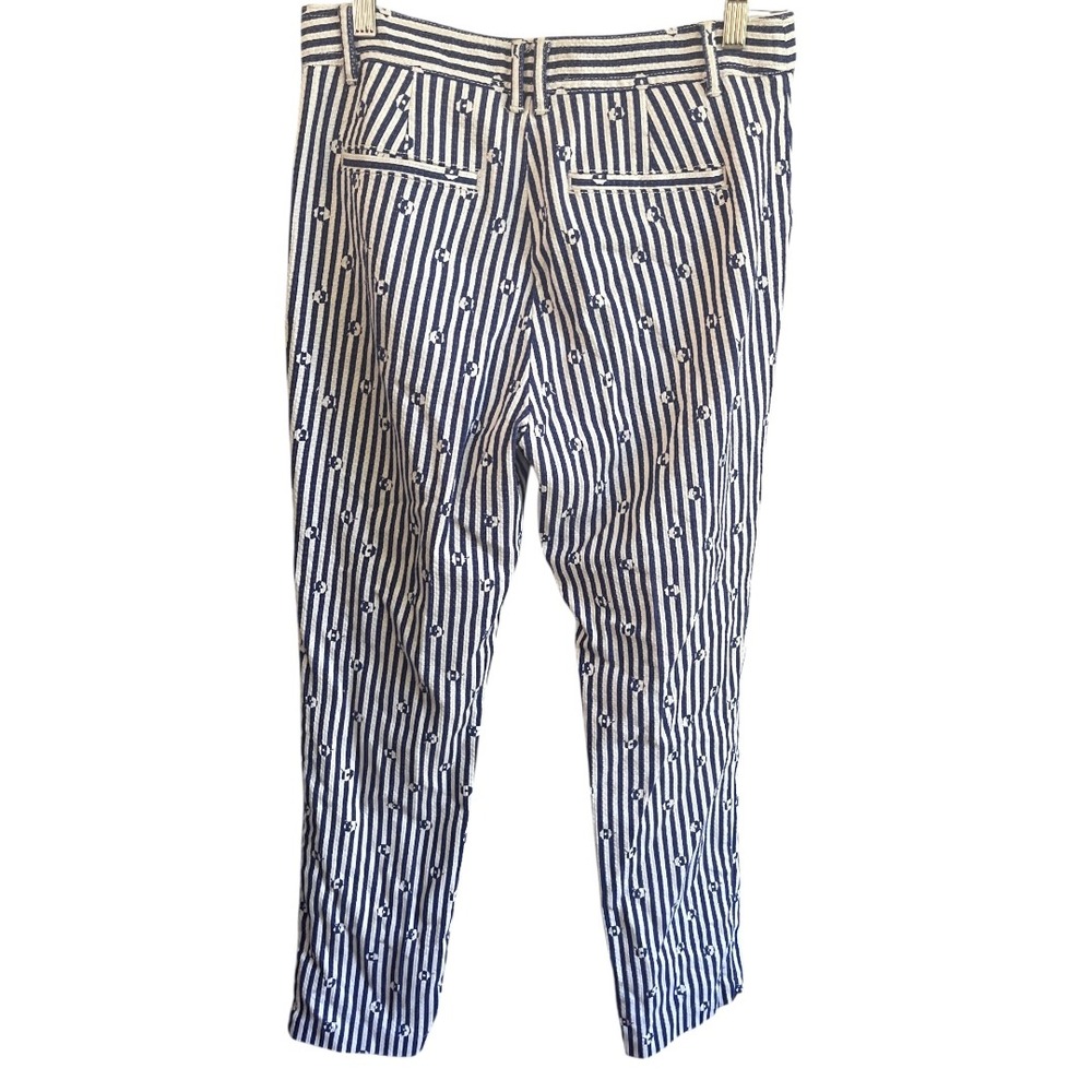 Anthropologie Hei Hei Blue White Striped The Essential Slim Trousers Bohemian 6 - Picture 11 of 13